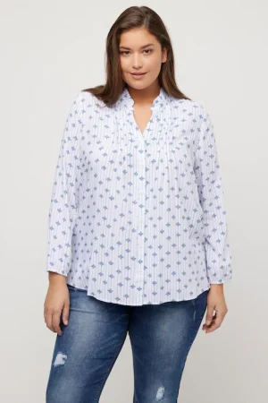 Blusa a righe e girocollo a maniche lunghe